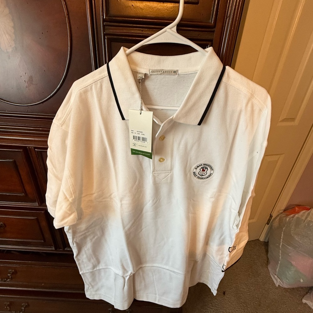 Cutter & Buck White Polo with Black Trim